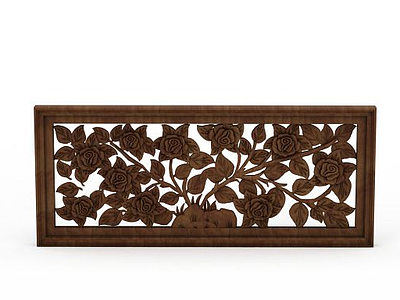 3d实木雕花装饰板免费模型