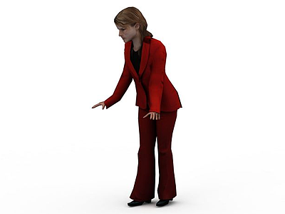 红衣女人模型3d模型