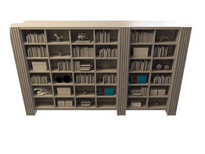 3d图书馆书柜模型