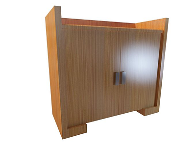 3d现代木质边柜模型