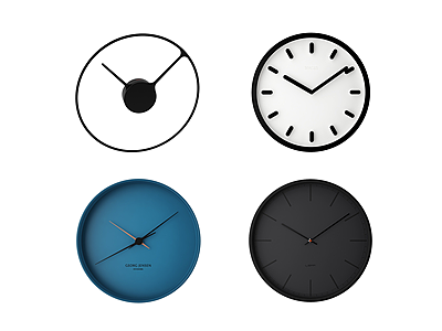 3d现代圆形钟表模型