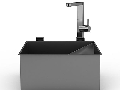 3d不锈钢创意洗手台免费模型