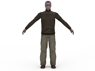 黑人男模特模型3d模型