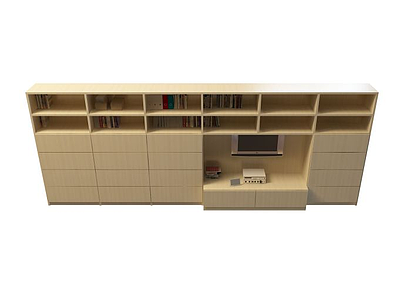 3d客厅书柜模型