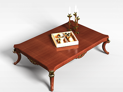 3d实木烛台桌模型