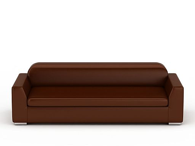咖色皮质沙发模型3d模型
