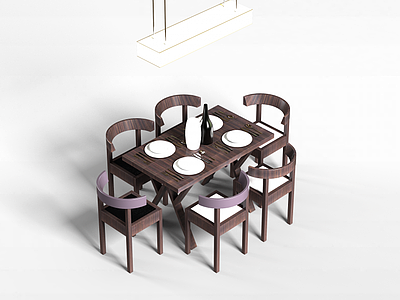 3d高档酒店餐桌模型