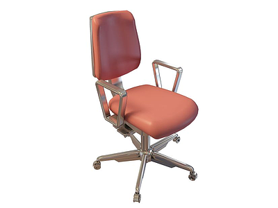 3d红色办公椅模型