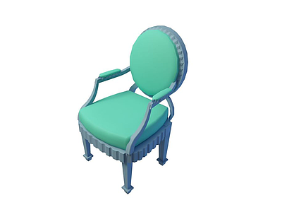3d绿色欧式椅模型