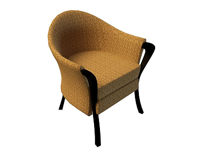3d米黄色沙发椅模型