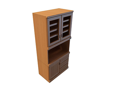 实木文件柜模型3d模型