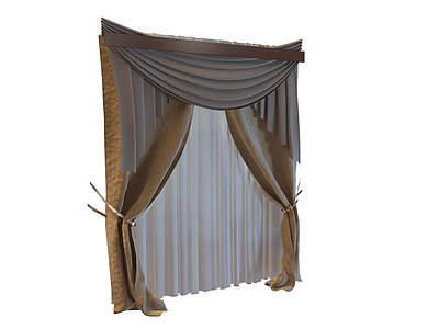 3d卧室窗帘免费模型