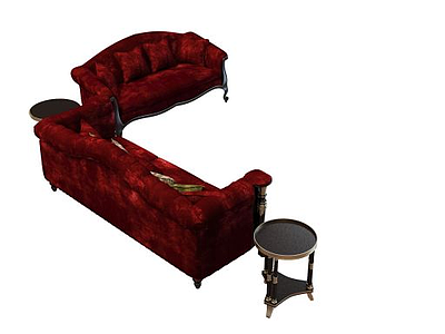 红色沙发模型3d模型