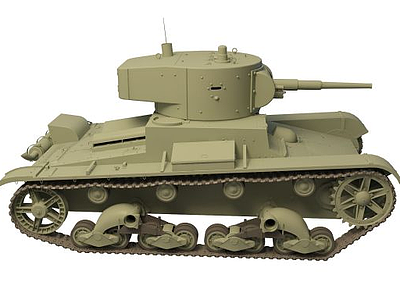 3d苏联T-26坦克模型