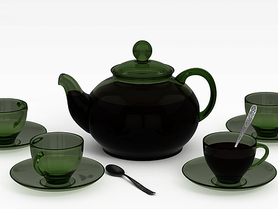 精美茶具模型3d模型