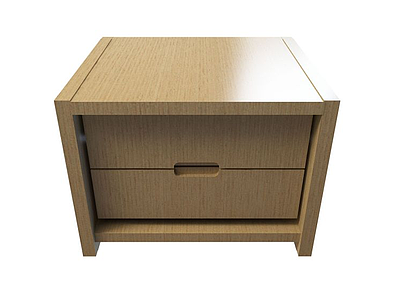 3d简约实木床头柜模型