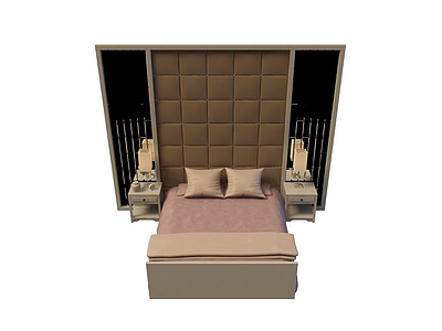 3d卧室大床免费模型