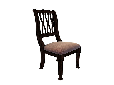 3d实木软座椅模型