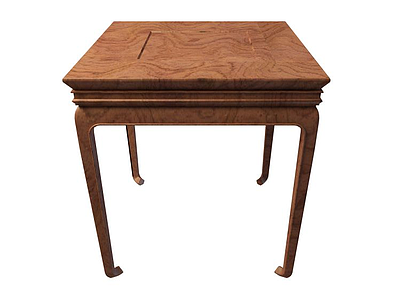 3d中式木纹餐桌模型