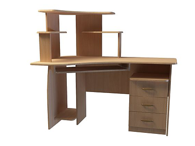 3d实木电脑桌免费模型