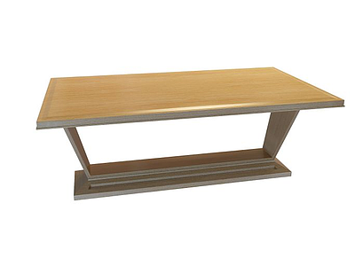 3d简约实木桌模型