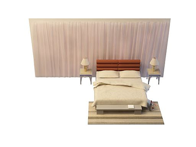 酒店大床模型3d模型