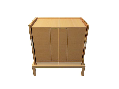 3d简约实木卧室柜模型