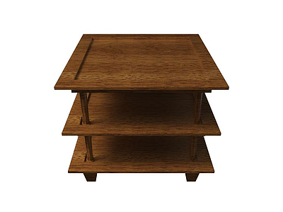3d三层中式实木桌模型
