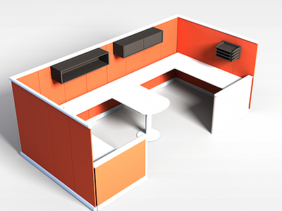 隔断办公桌模型3d模型