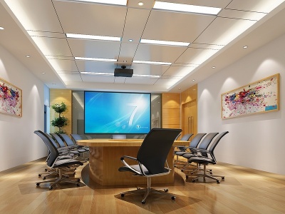 现代小会议室模型3d模型