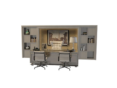 豪华办公桌模型3d模型