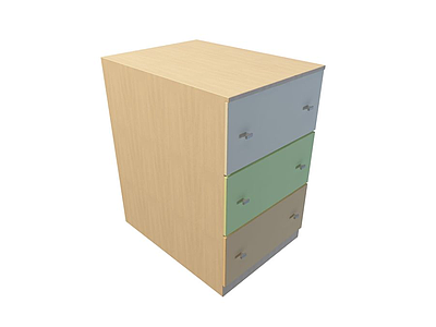 3d木质床头柜模型