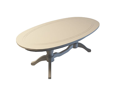 椭圆形餐桌模型3d模型