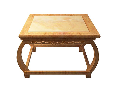 3d实木雕刻休闲桌模型