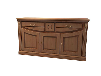 实木桌柜模型3d模型