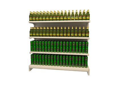 3d超市瓶装货架免费模型