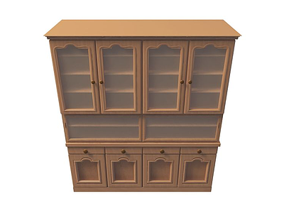 3d中式实木柜模型