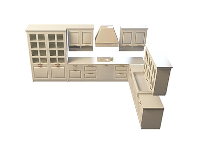 欧式豪华橱柜模型3d模型