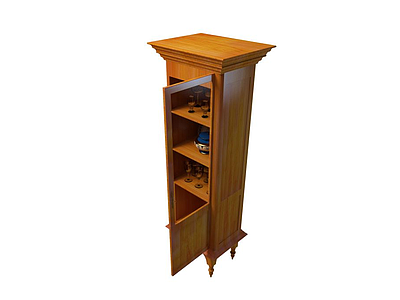 3d中式实木酒柜免费模型