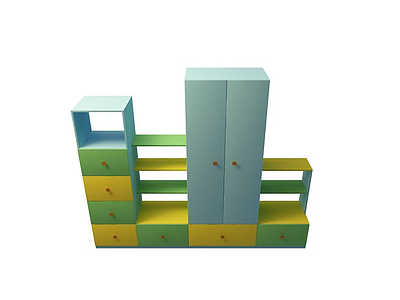 3d儿童房柜子模型
