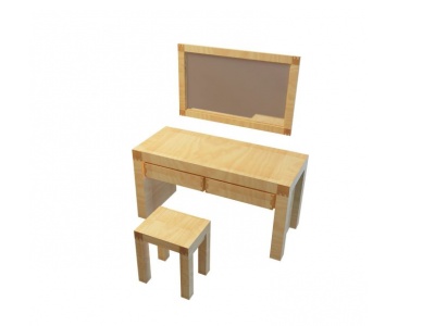 实木梳妆桌模型3d模型