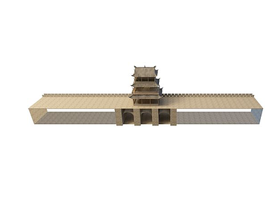 3d城门楼模型