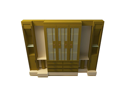 3d书房文件柜模型