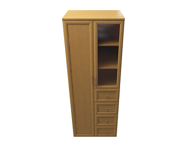 3d书房实木柜模型