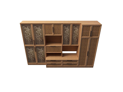 3d卧室整体实木衣柜免费模型