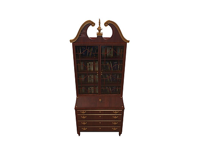 欧式古典书柜模型3d模型