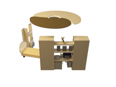 实木单人床模型3d模型