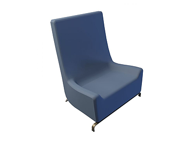 3d蓝色沙发椅模型