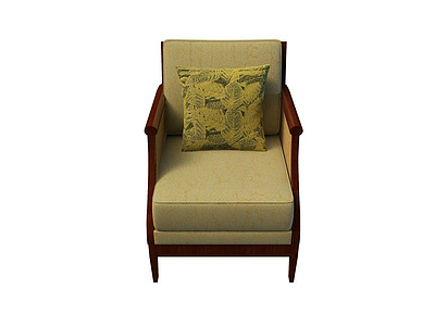 3d实木沙发椅模型