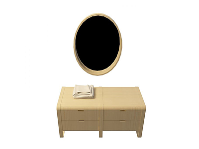 3d卧室抽屉镜子桌免费模型